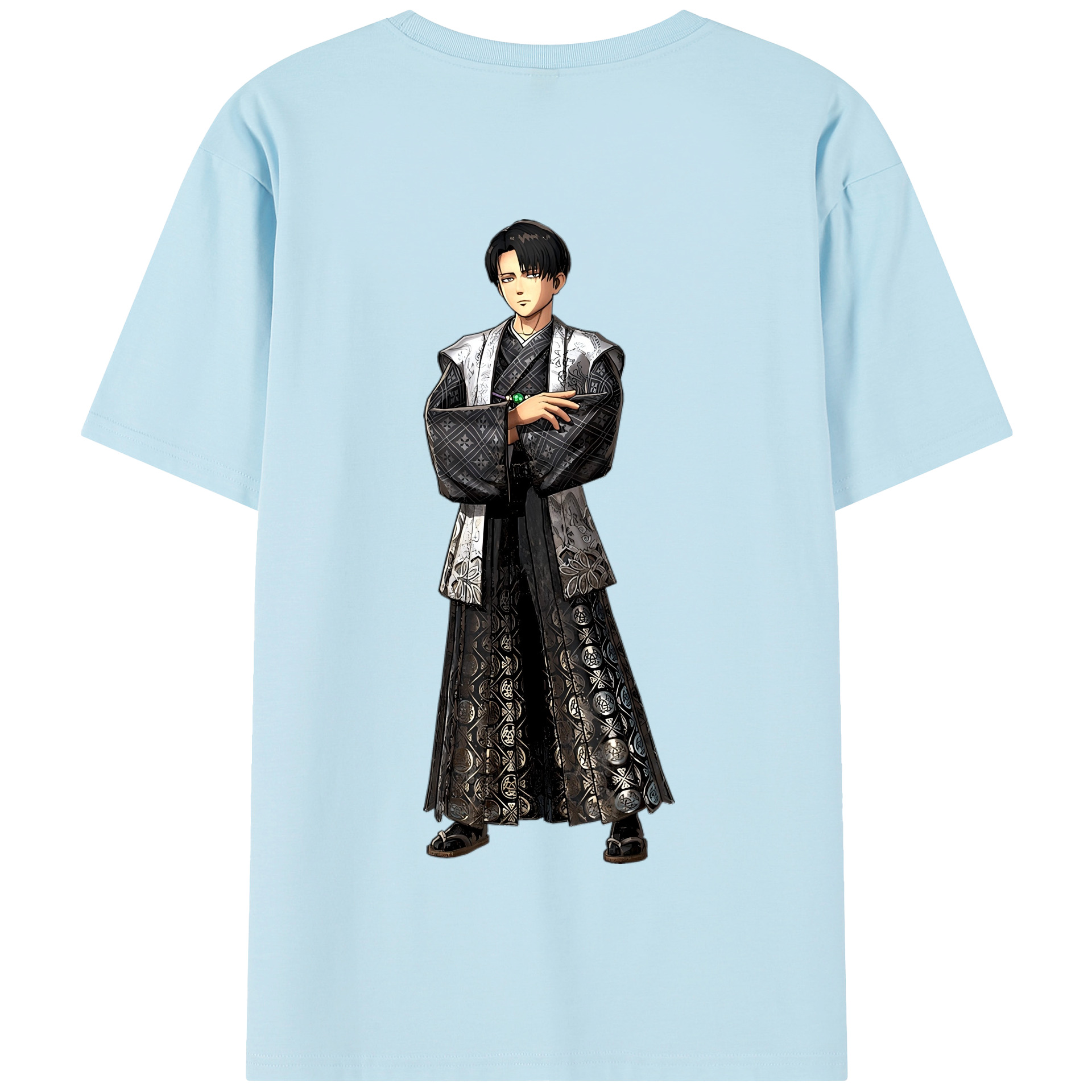 （画像用） 進撃の巨人 リヴァイ·アッカーマン Attack on Titan Levi Ackerman 綿100％半袖Tシャツ（背面プリント）